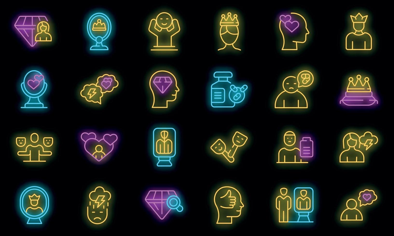 Narcissism icon, outline style vector
