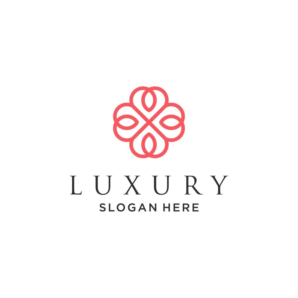Ornament elegant leaf logo design for beauty, cosmetics, yoga and spa vector