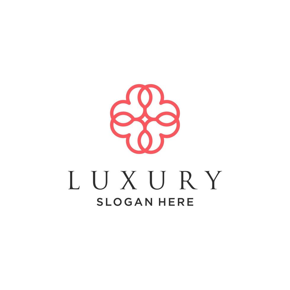 Ornament elegant leaf logo design for beauty, cosmetics, yoga and spa vector