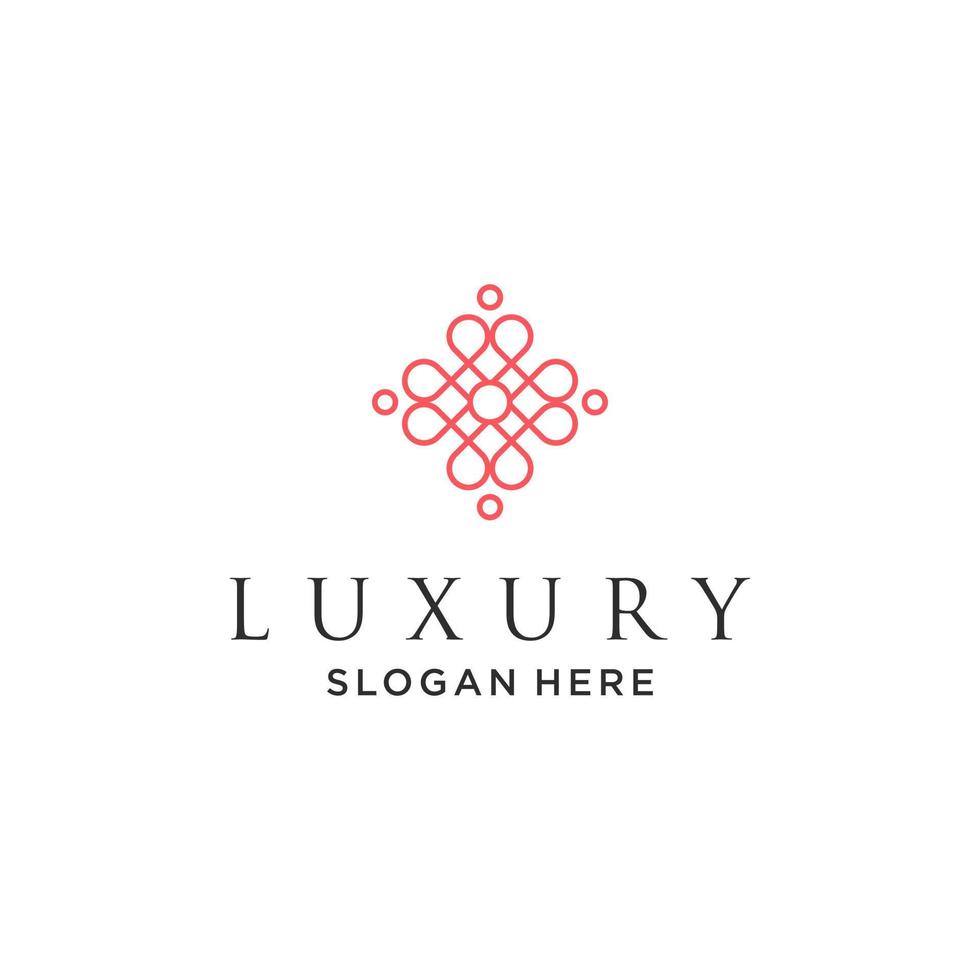 Ornament elegant leaf logo design for beauty, cosmetics, yoga and spa vector