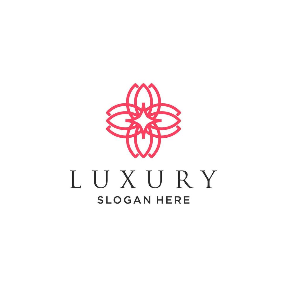 Ornament elegant leaf logo design for beauty, cosmetics, yoga and spa vector