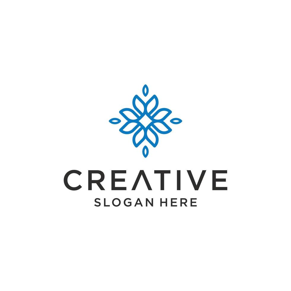 Ornament elegant leaf logo design for beauty, cosmetics, yoga and spa vector