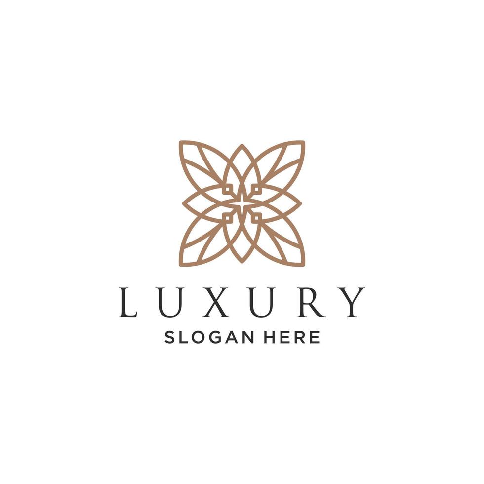 Ornament elegant leaf logo design for beauty, cosmetics, yoga and spa vector