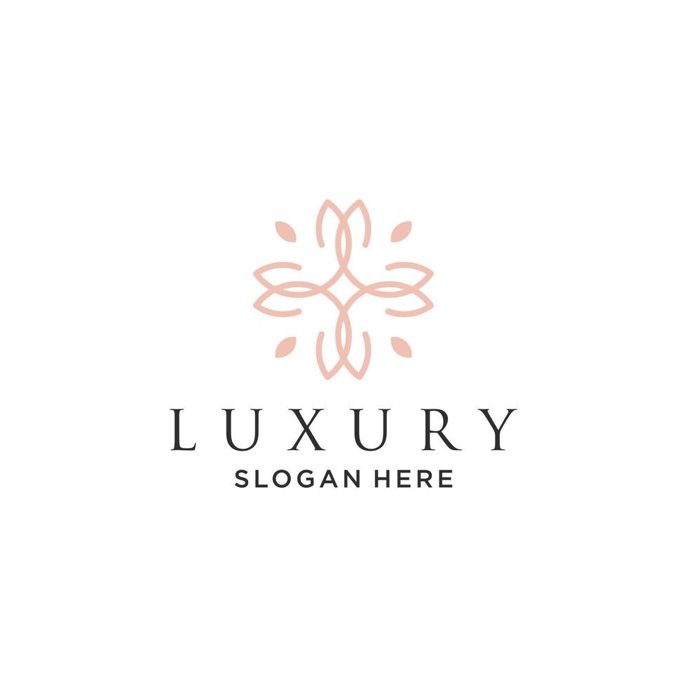 Ornament elegant leaf logo design for beauty, cosmetics, yoga and spa vector