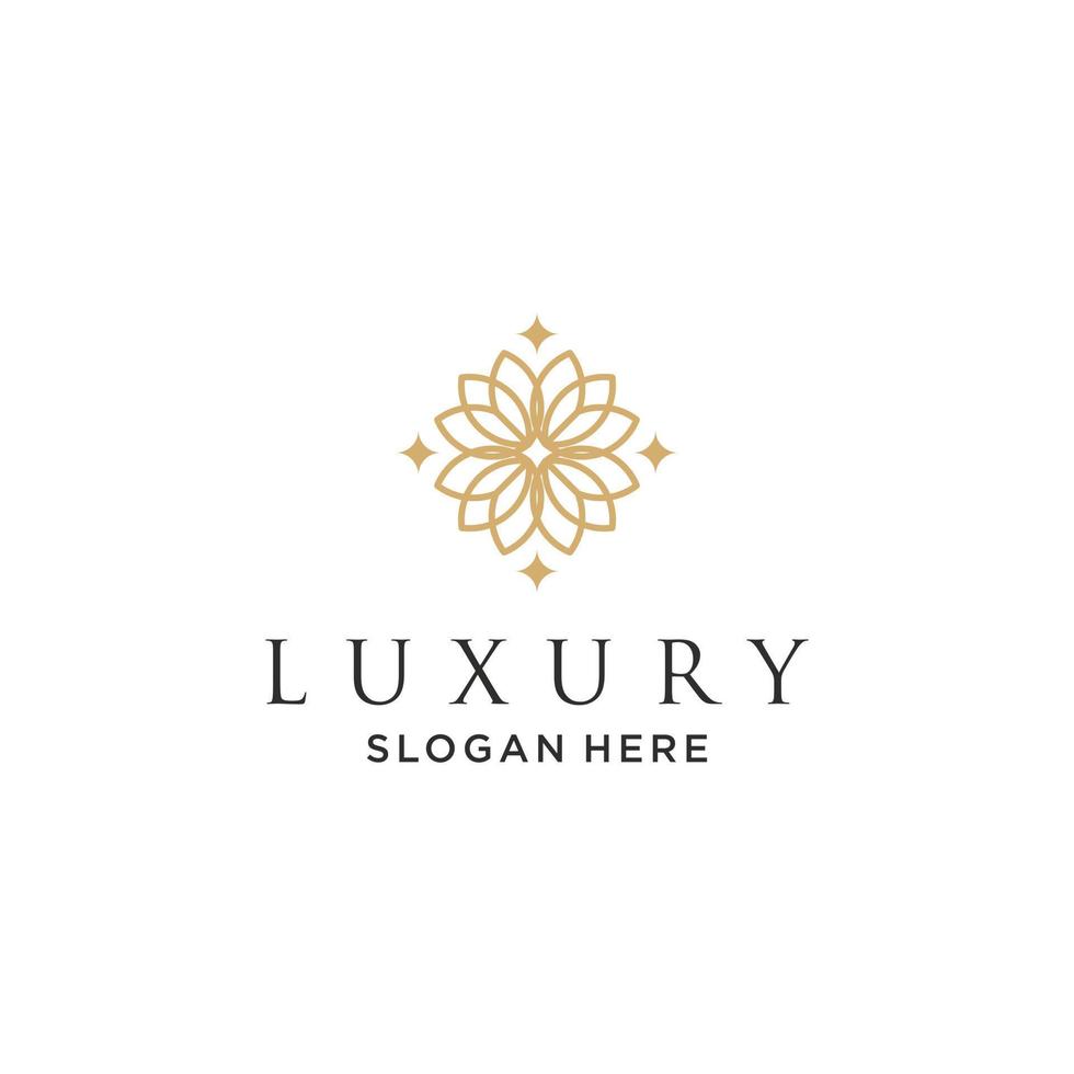 Ornament elegant leaf logo design for beauty, cosmetics, yoga and spa vector