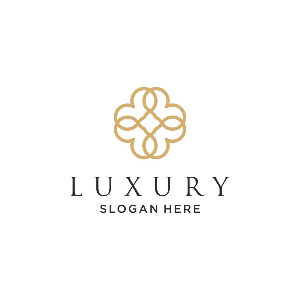 Ornament elegant leaf logo design for beauty, cosmetics, yoga and spa vector