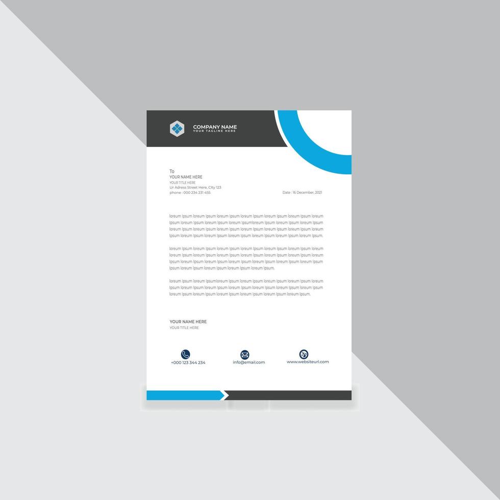 Corporate Clean letterhead design template vector