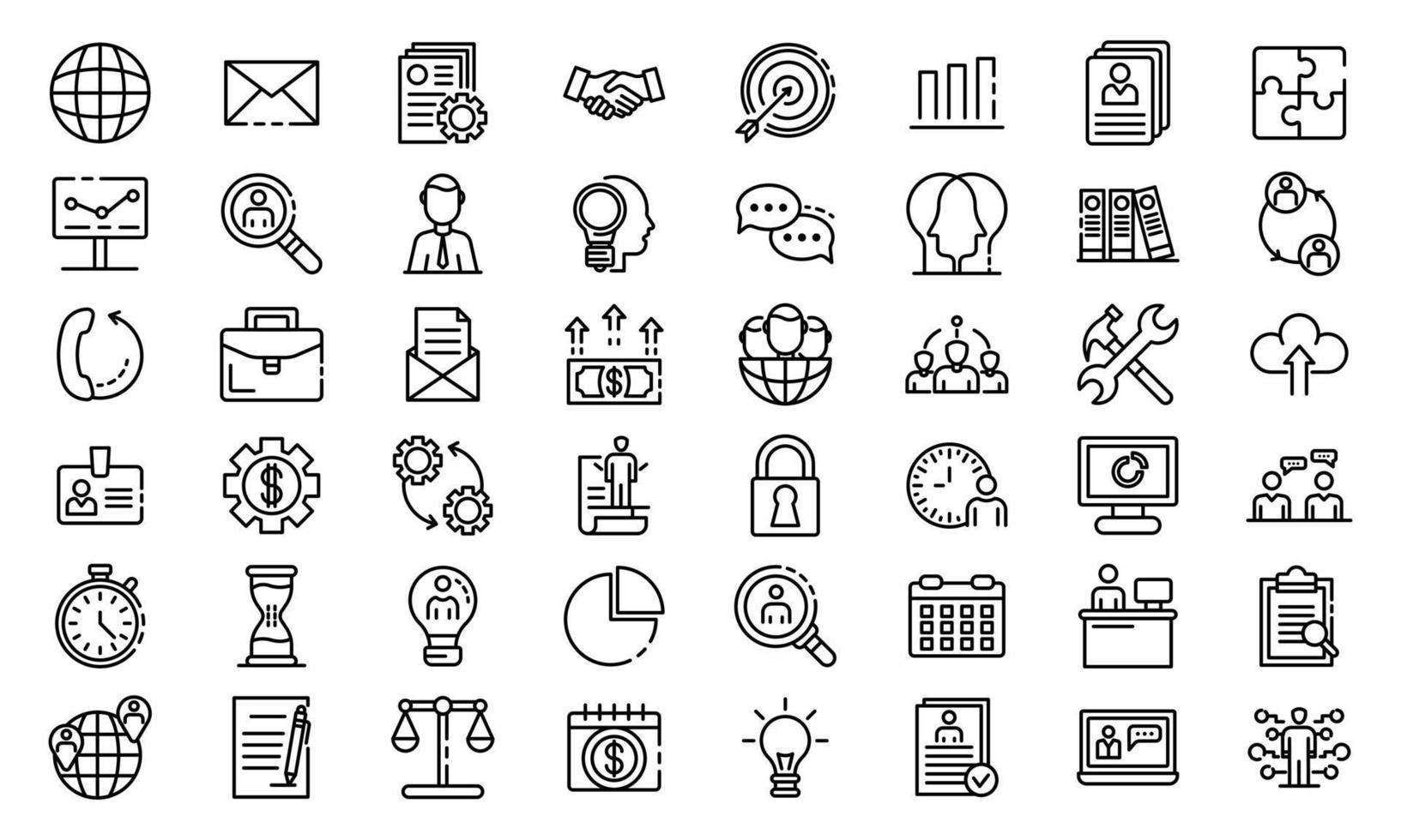 conjunto de iconos de administrador, estilo de esquema vector
