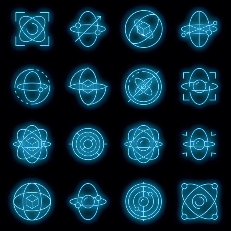 conjunto de iconos de giroscopio neón vectorial vector