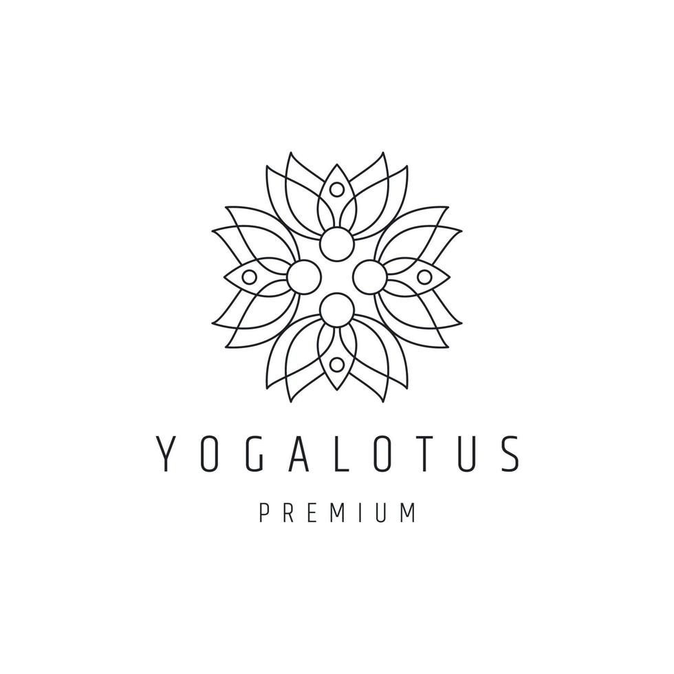 Ilustración de vector de plantilla de diseño de icono de logotipo de loto de yoga