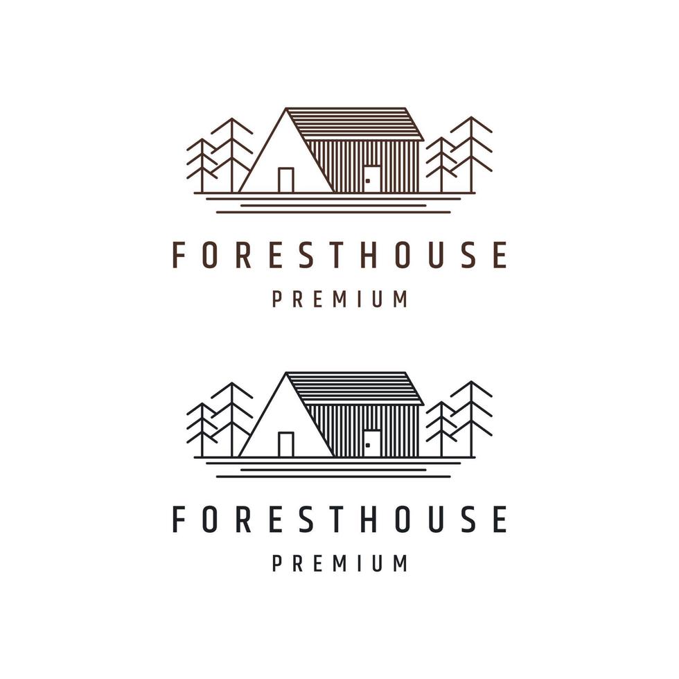 plantilla de diseño de icono de logotipo de casa de bosque vector