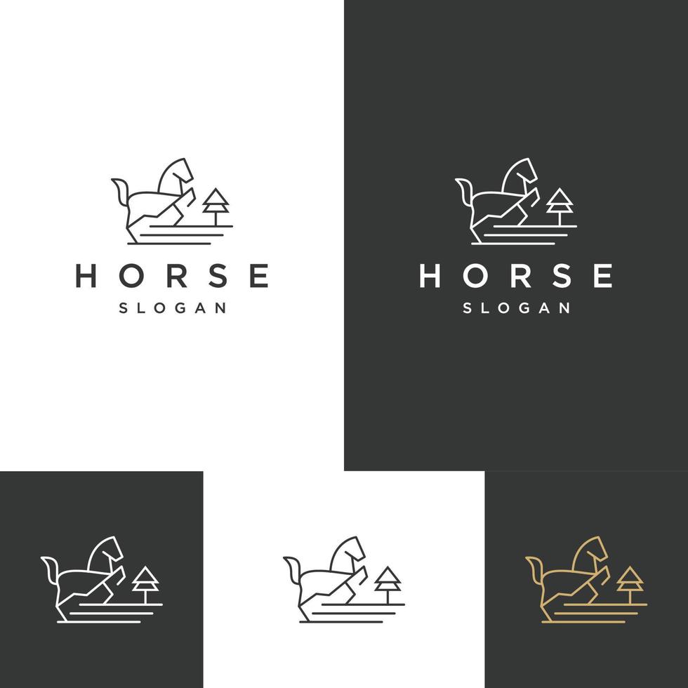 plantilla de diseño de icono de logotipo de caballo vector