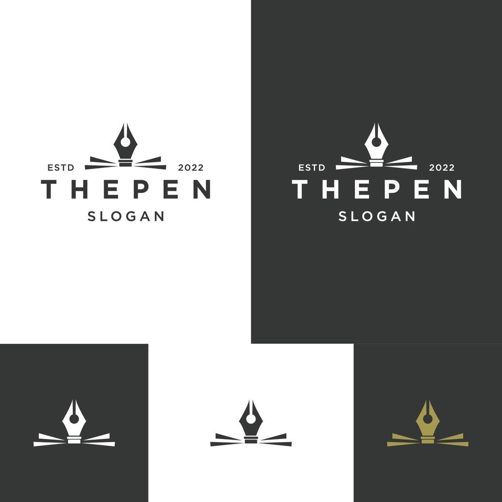 Pen logo icon design template vector