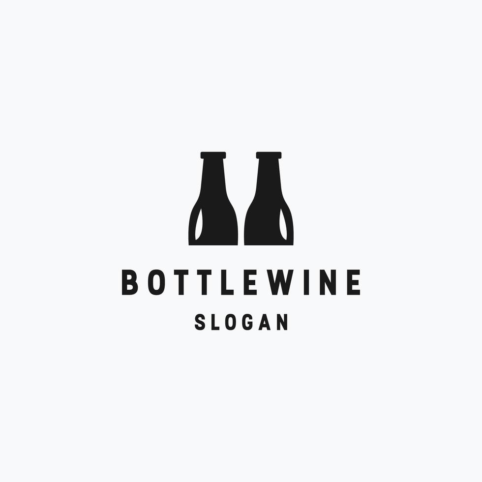 plantilla de diseño plano de icono de logotipo de botella de vino vector