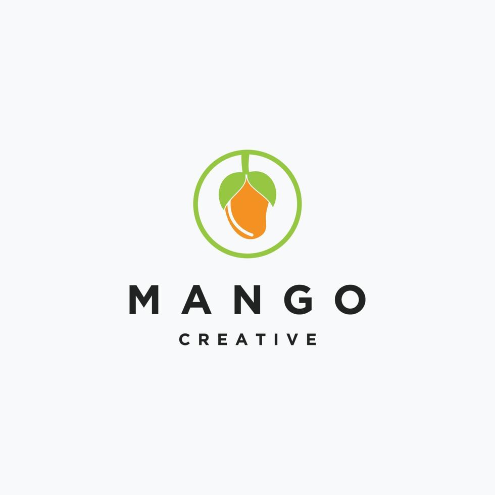 Mango logo icon flat design template vector