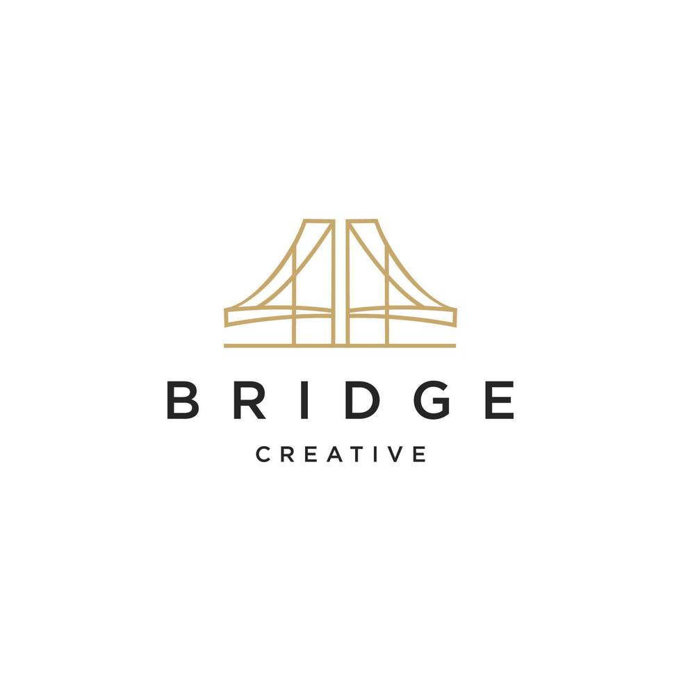 Bridge logo icon flat design template vector