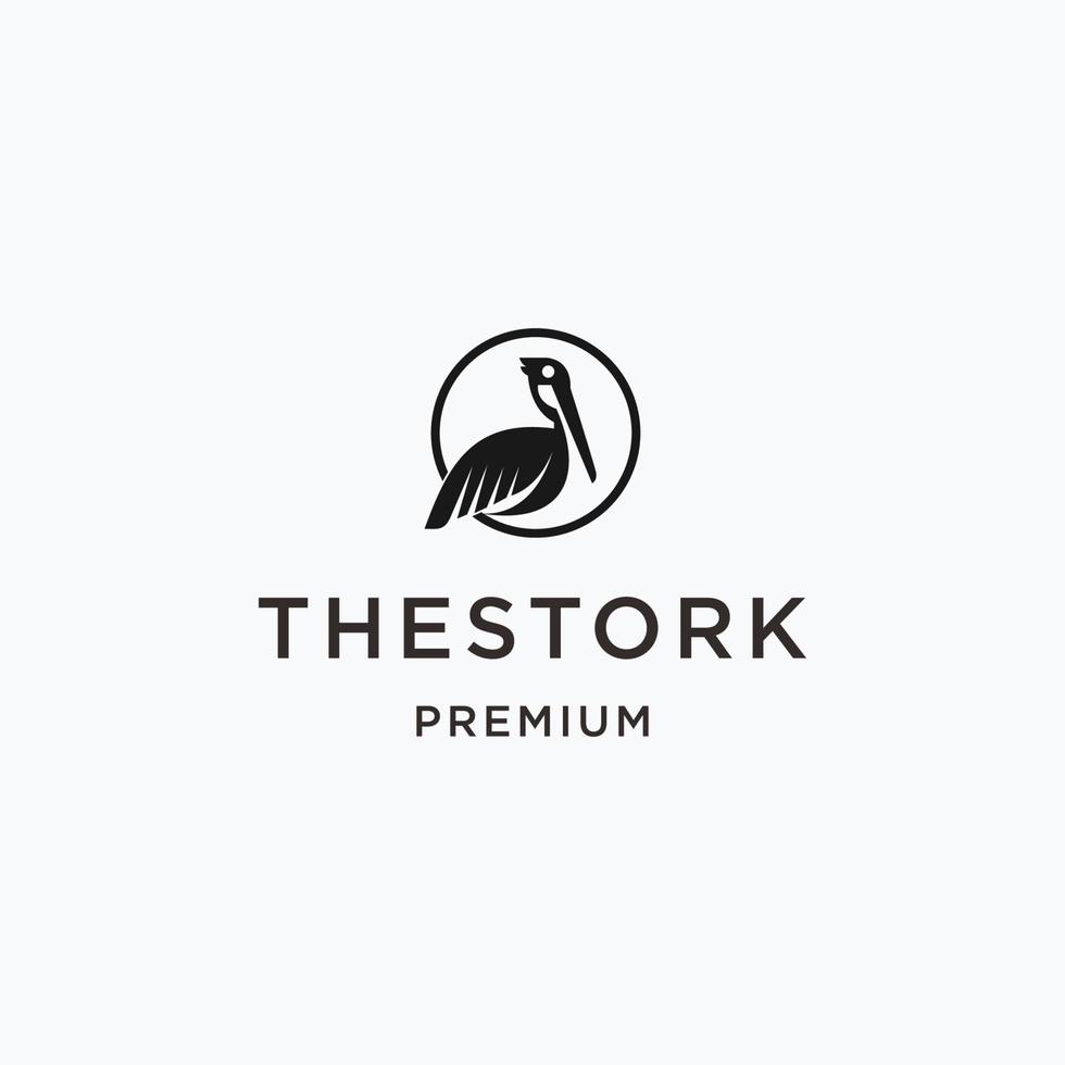 The Stork logo icon flat design template vector