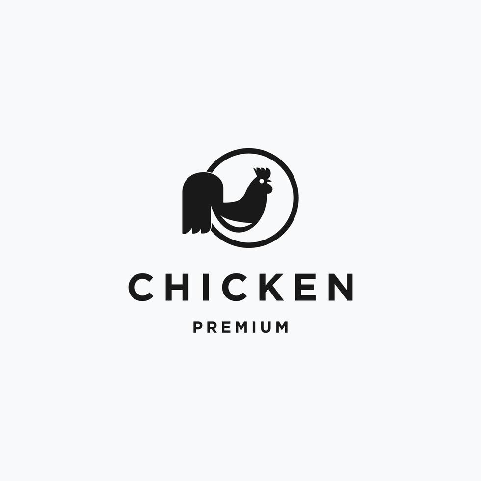 Chicken logo icon flat design template vector
