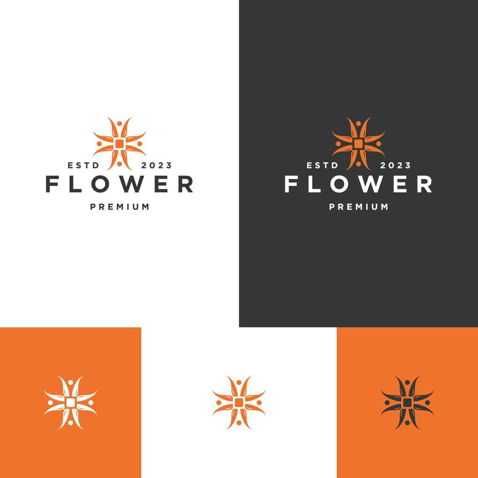 Ilustración de vector de plantilla de diseño de icono de logotipo de flores