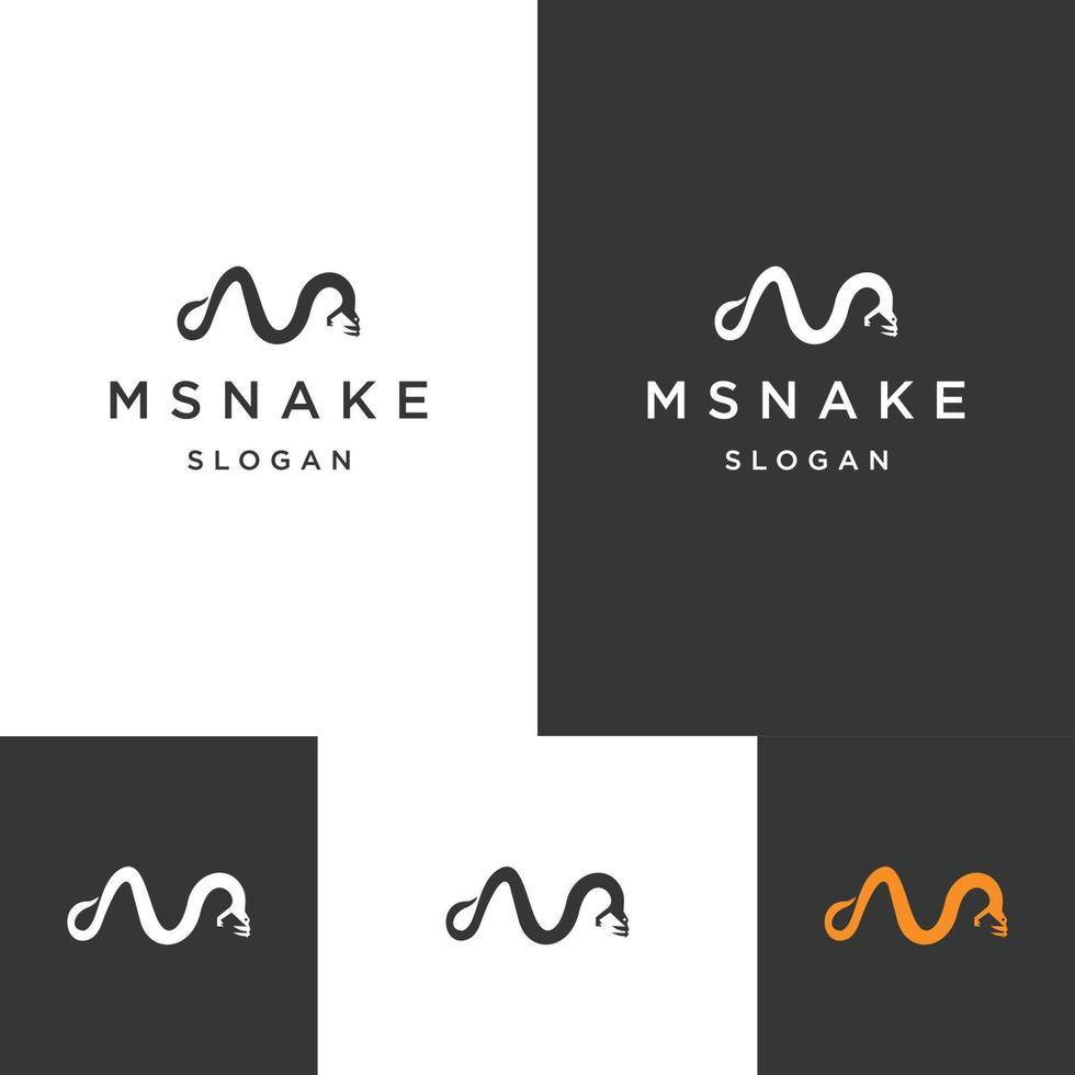 Letter M Snake logo icon flat design template vector