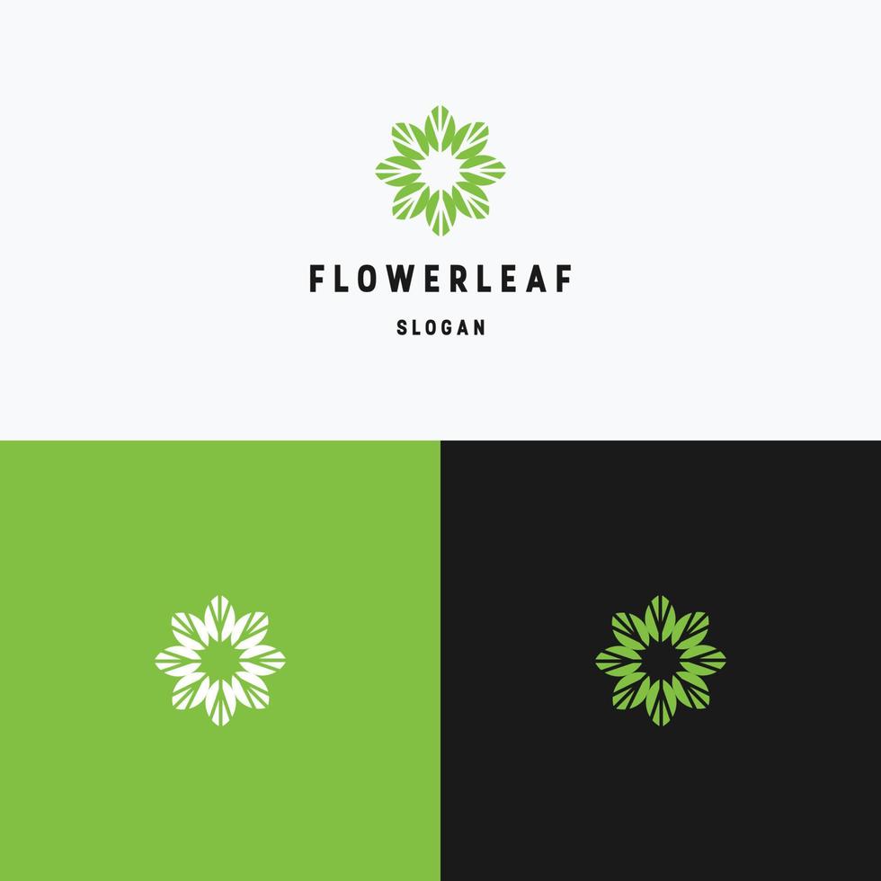 plantilla de diseño de icono de logotipo de hoja de flor vector