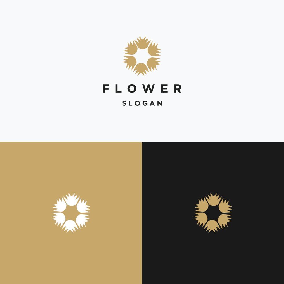 Ilustración de vector de plantilla de diseño de icono de logotipo de flor