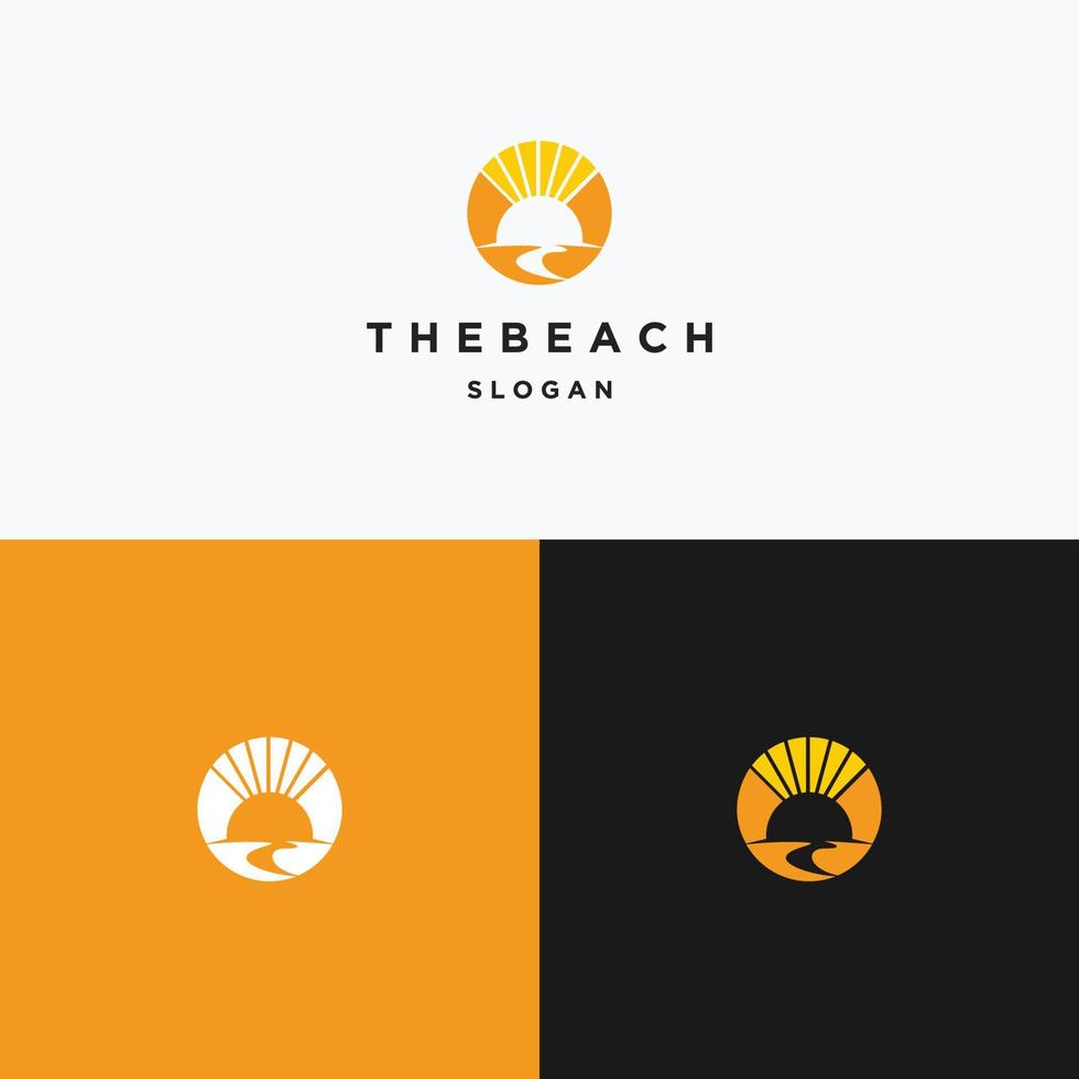 la plantilla de diseño plano de icono de logotipo de playa vector