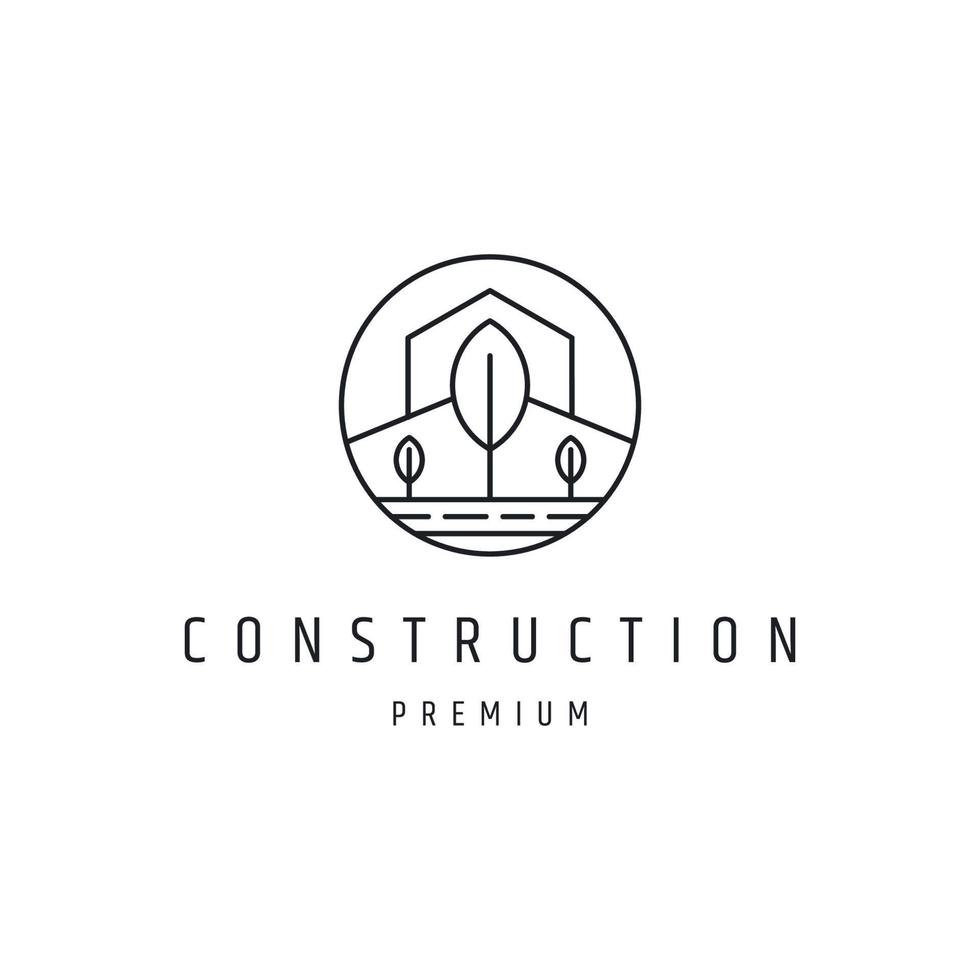 diseño de logotipo para servicio de construcción y plantilla de diseño de icono de arquitectura vector