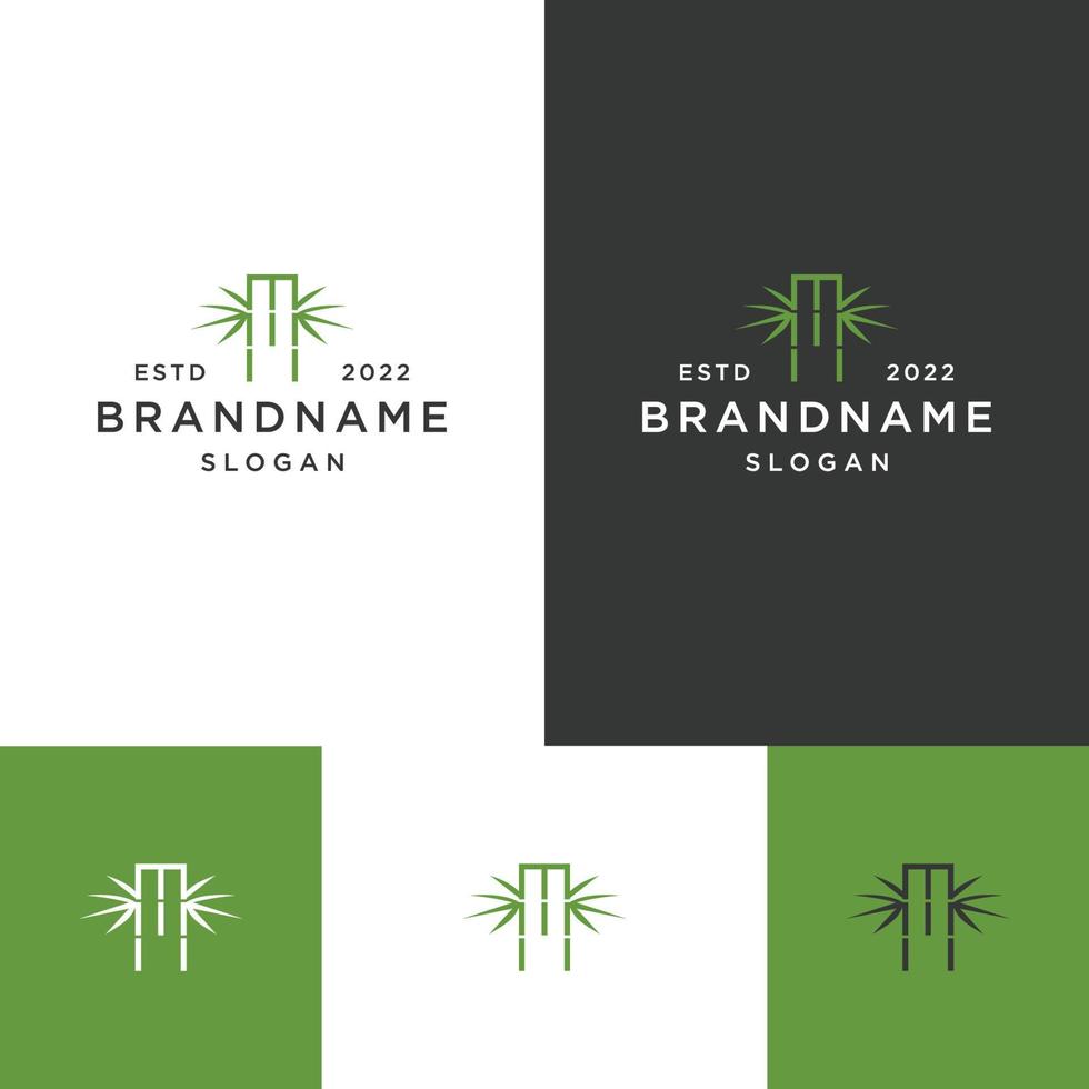 plantilla de diseño de icono de logotipo de bambú de letra m vector