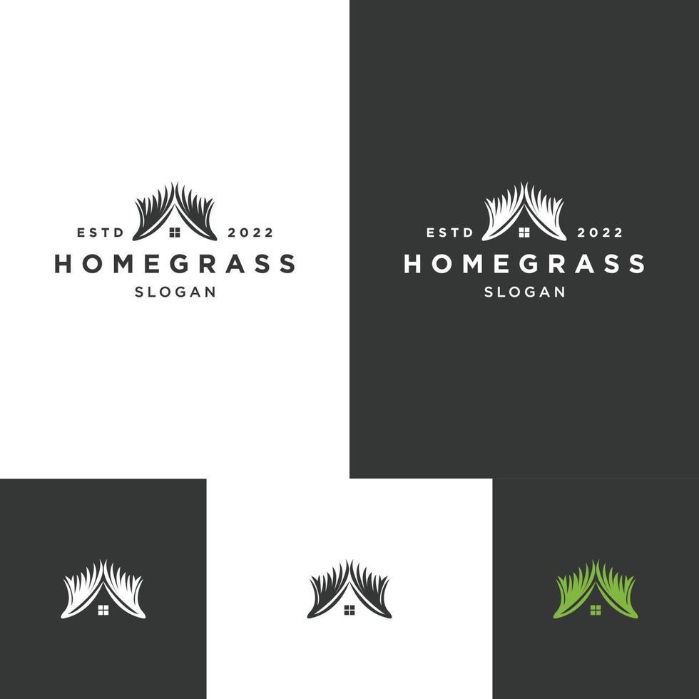 Home Grass logo icon design template vector