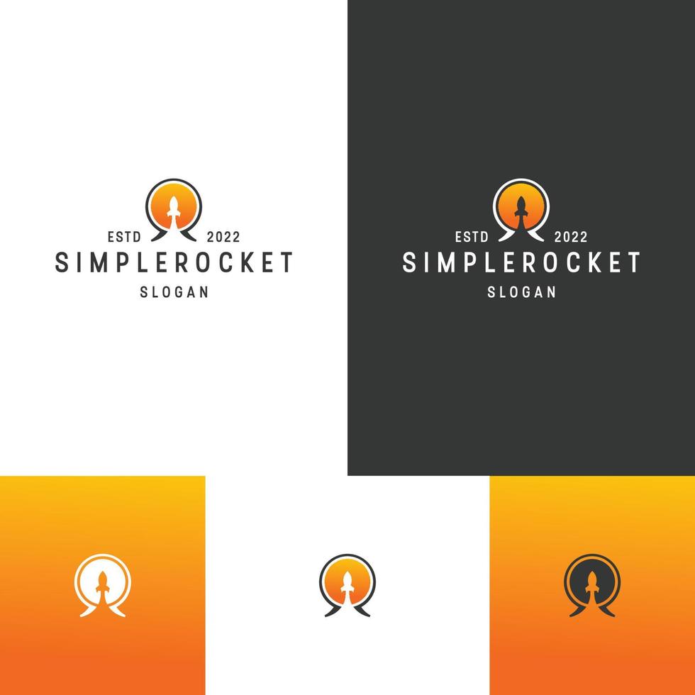 Simple Rocket logo icon design template vector