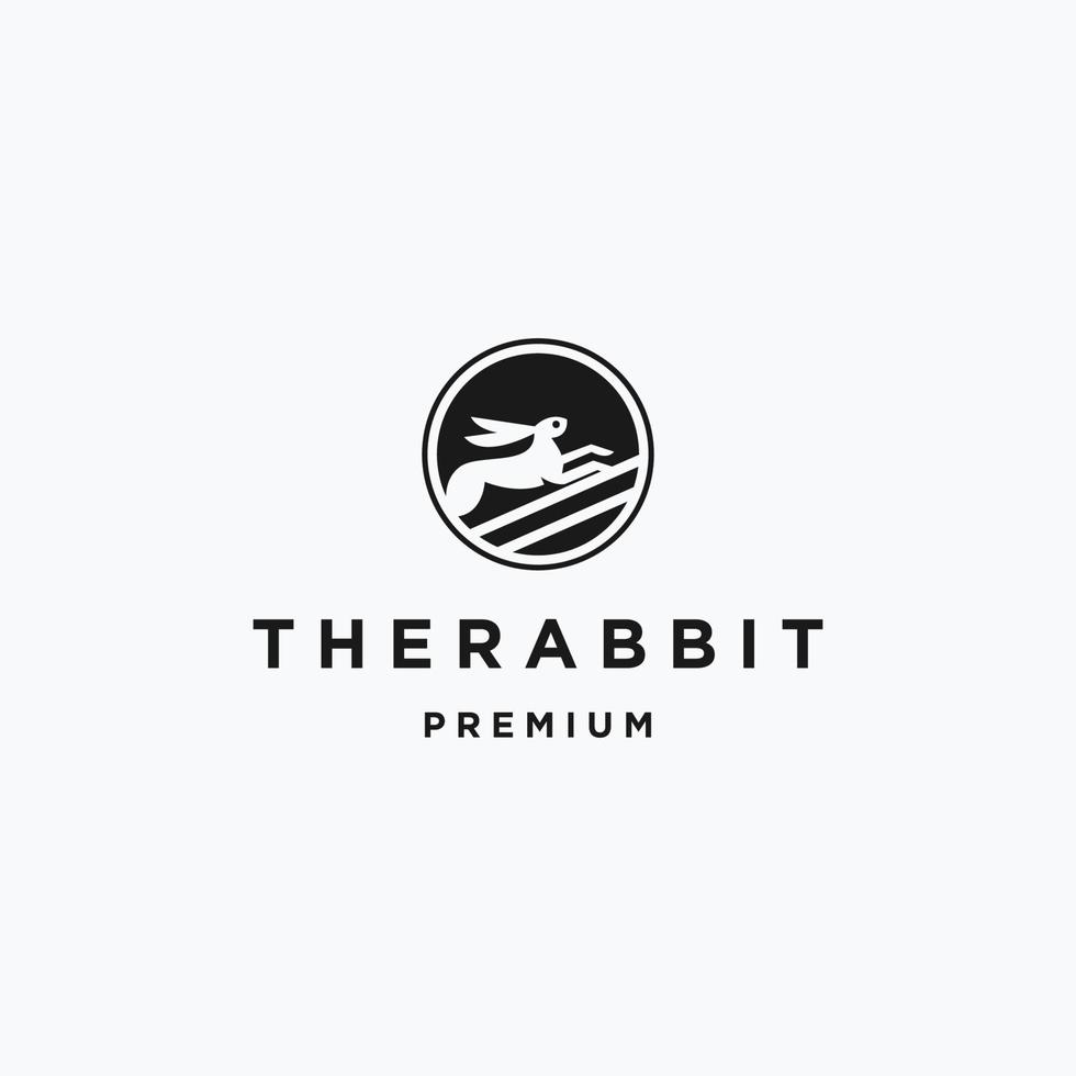Rabbit logo icon flat design template vector