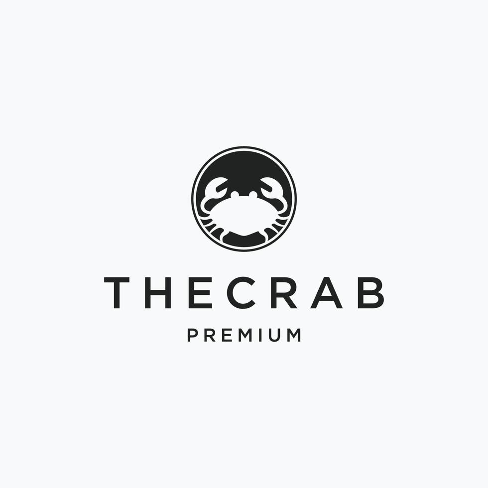 Crab logo icon flat design template vector