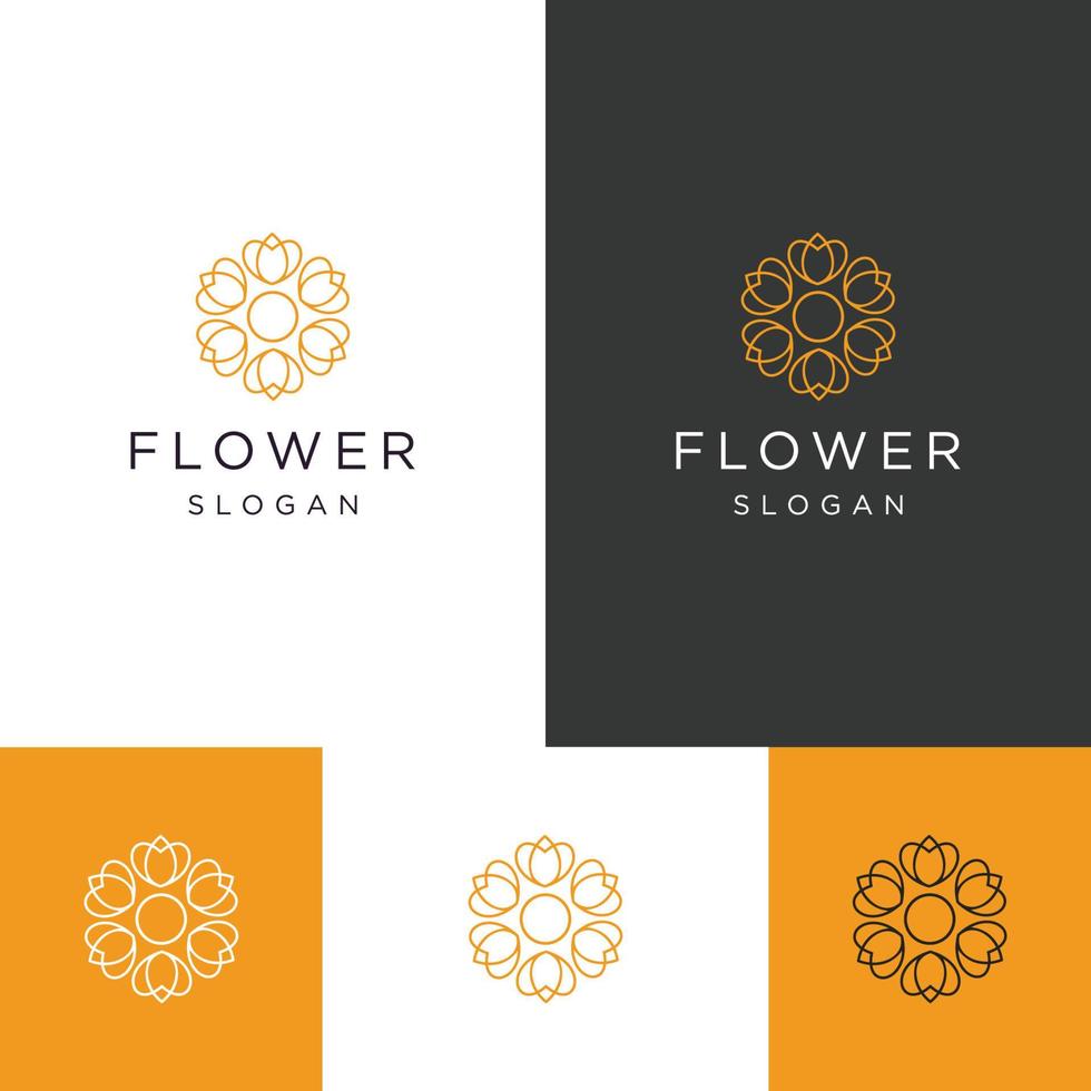 plantilla de diseño plano de icono de logotipo de flores vector