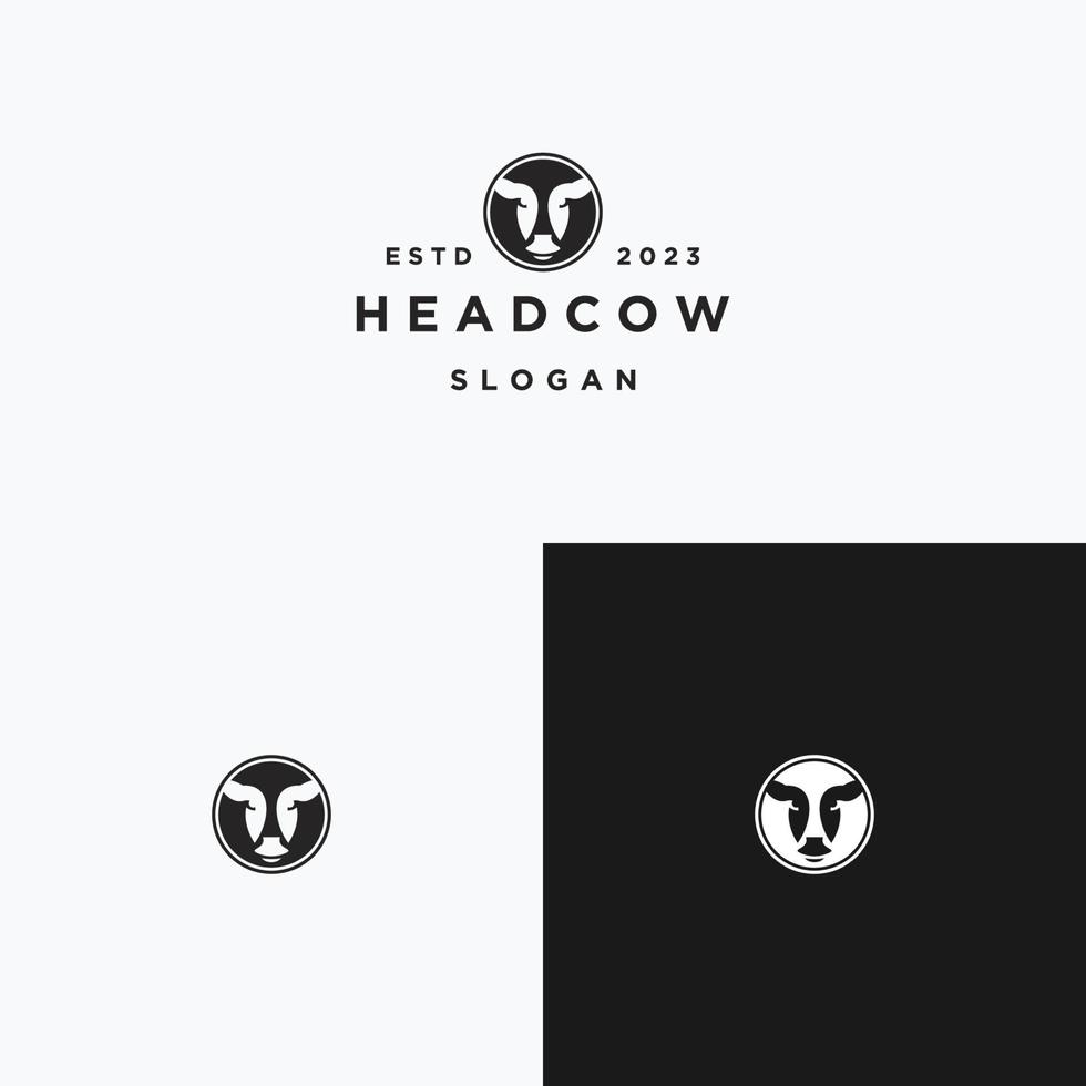 Head Cow logo icon design template vector