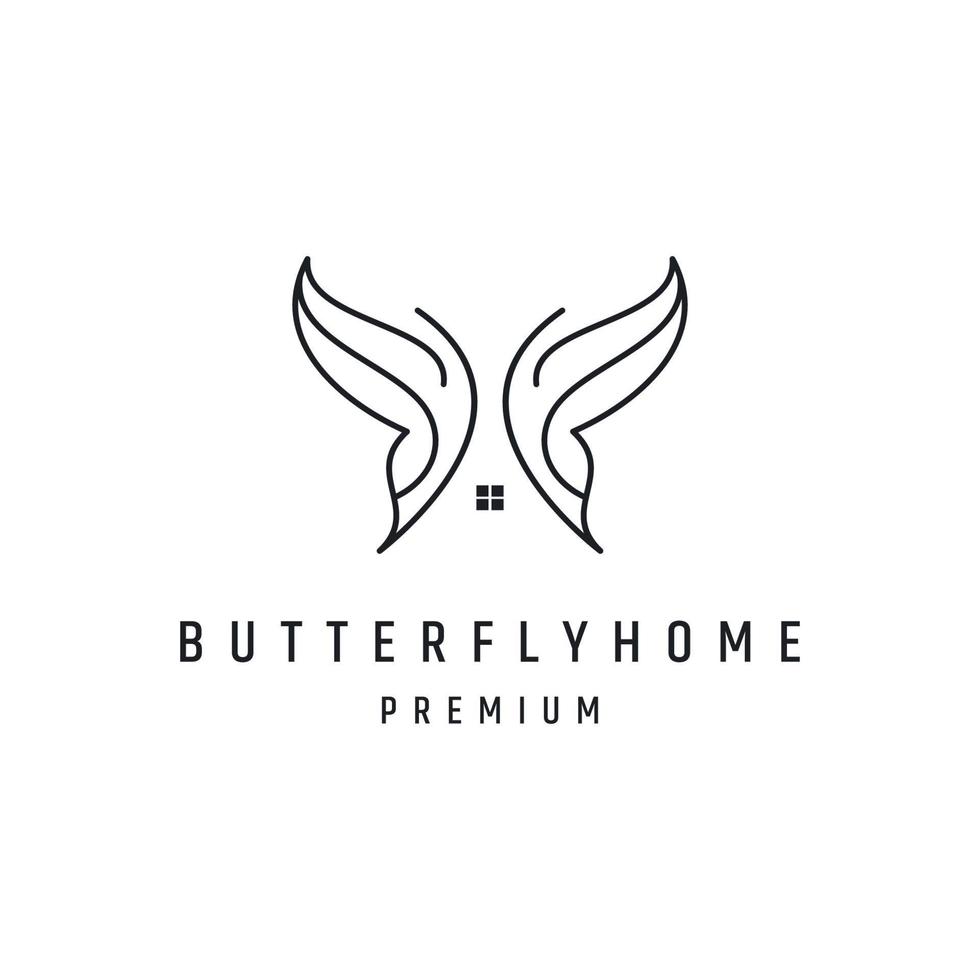 Vector Logo Butterfly Home icon design template