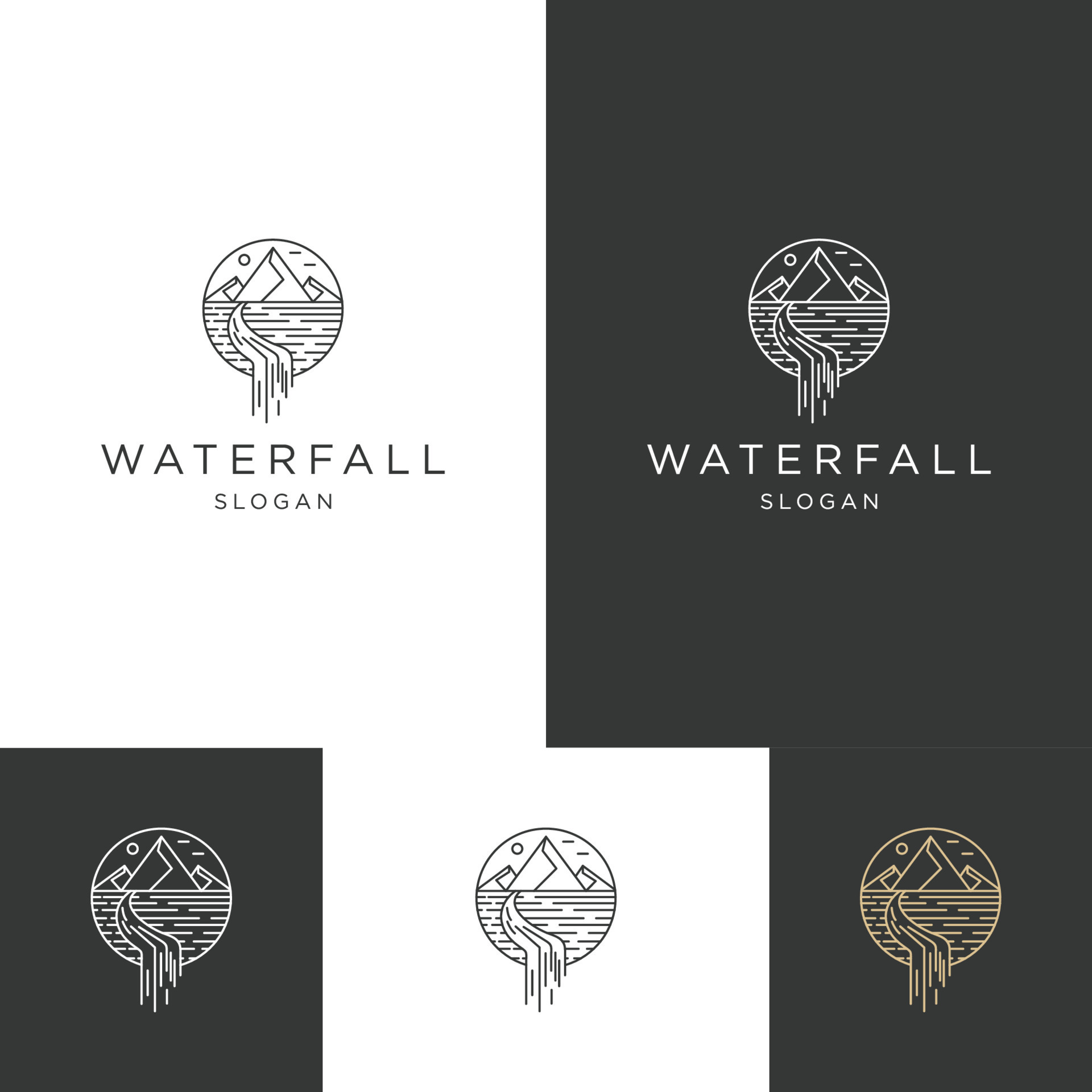 Waterfall logo icon design template 8992819 Vector Art at Vecteezy