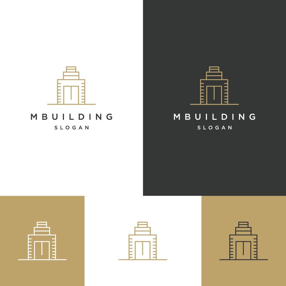 plantilla de vector de icono de logotipo de edificio de letra m