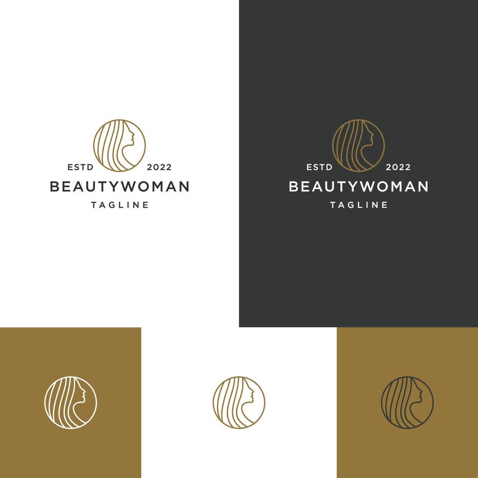 Woman logo icon flat design template vector