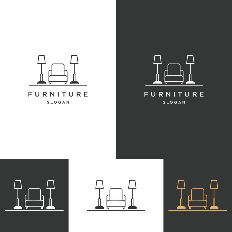 plantilla de diseño plano de icono de logotipo de muebles vector