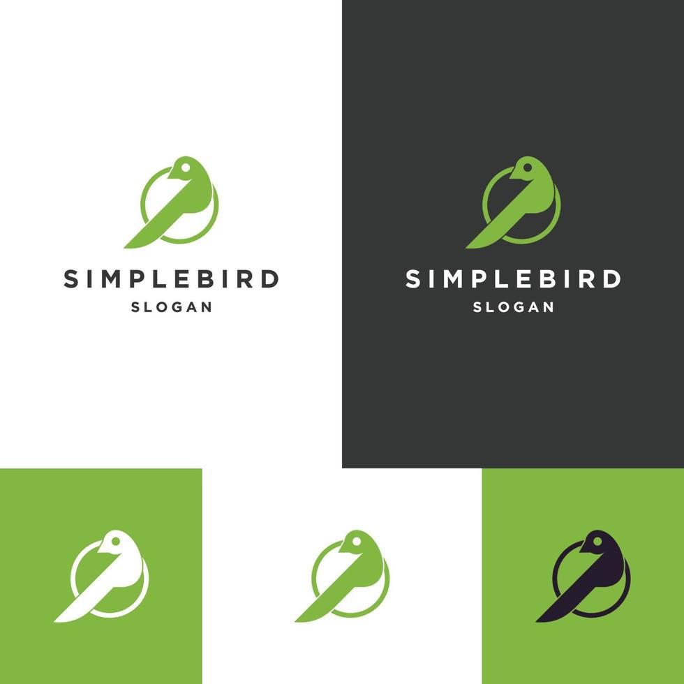 diseño de ilustración vectorial de plantilla de logotipo de arte de línea simple de pájaro vector