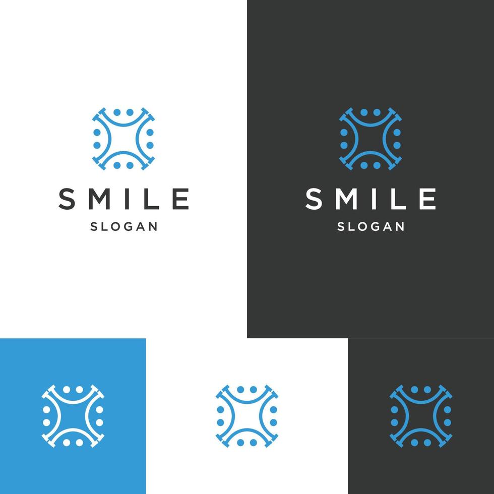 plantilla de diseño de icono de logotipo de sonrisa vector