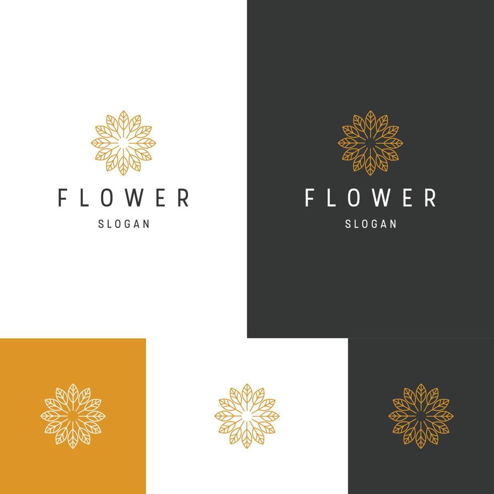 plantilla de diseño plano de icono de logotipo de flores vector