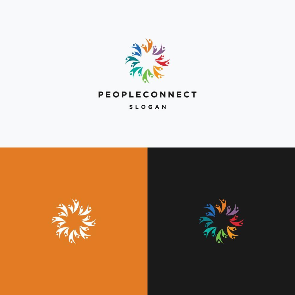 plantilla de diseño de icono de logotipo de conexión de personas vector