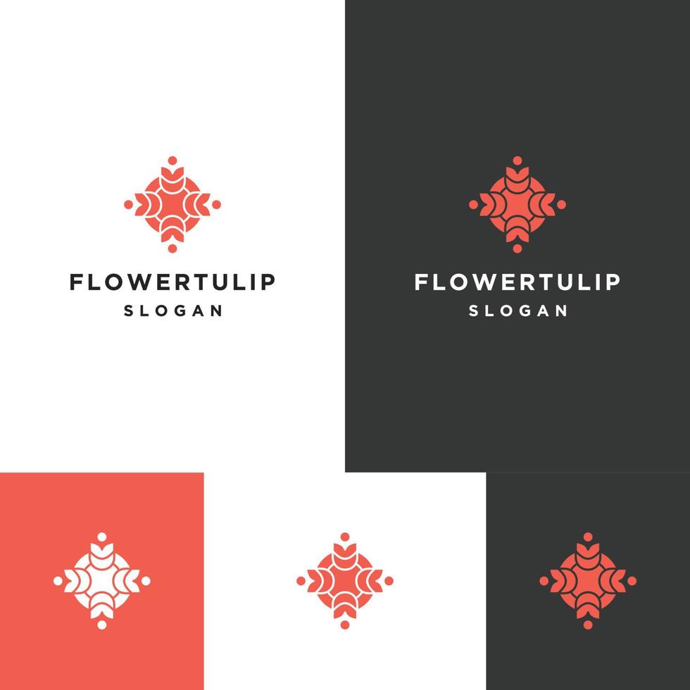 plantilla de diseño de icono de logotipo de flor tulipán vector