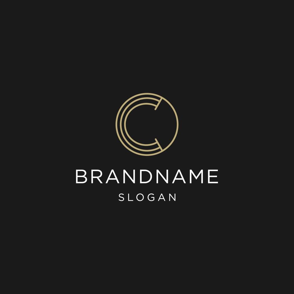 Letter C logo icon flat design template vector
