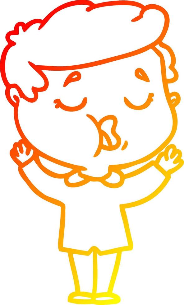 warm gradient line drawing cartoon man talking vector