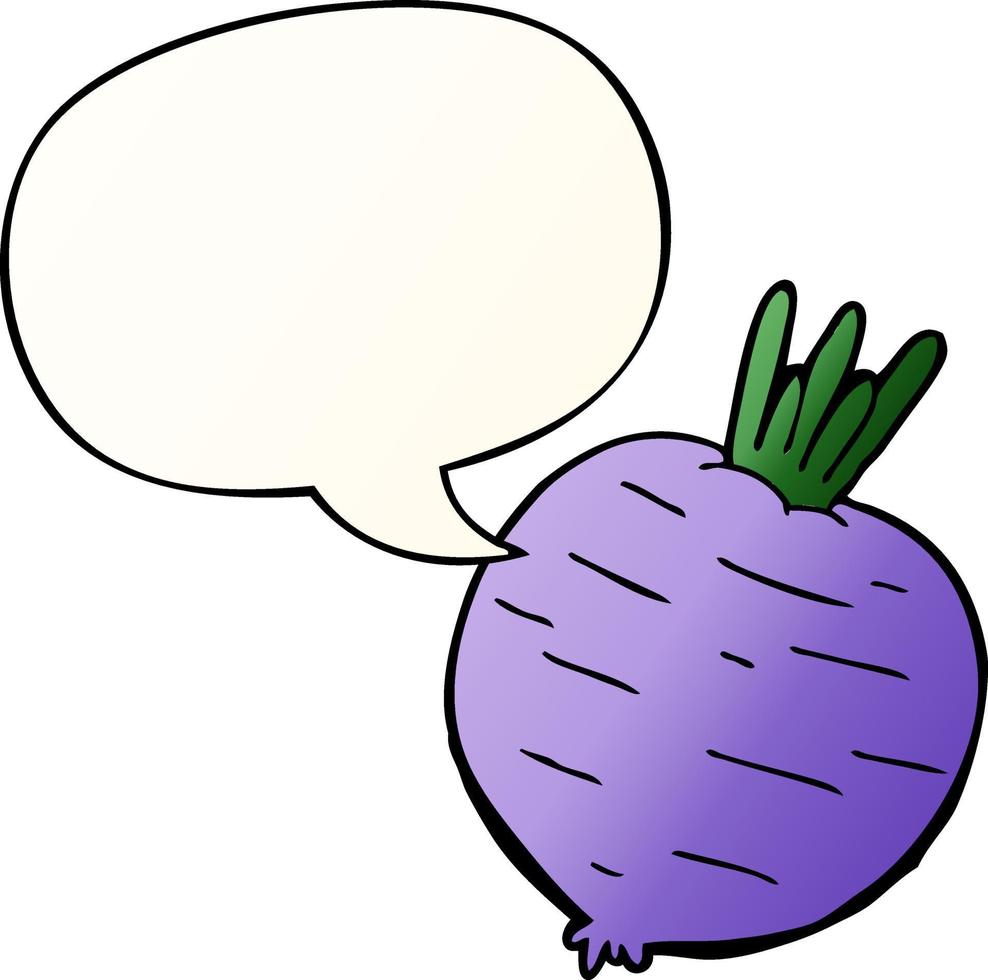 cartoon vegetable and speech bubble in smooth gradient style vector