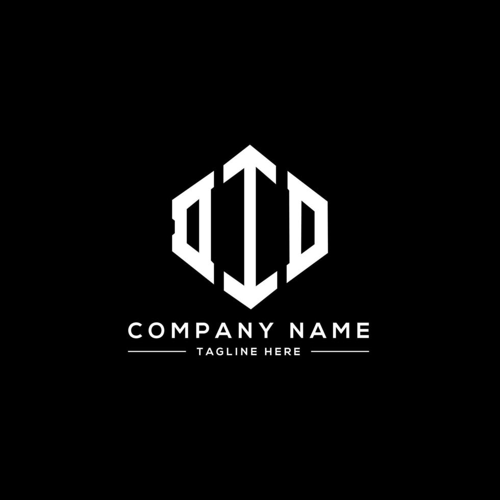 DID letter logo design with polygon shape. DID polygon and cube shape logo design. DID hexagon vector logo template white and black colors. DID monogram, business and real estate logo.