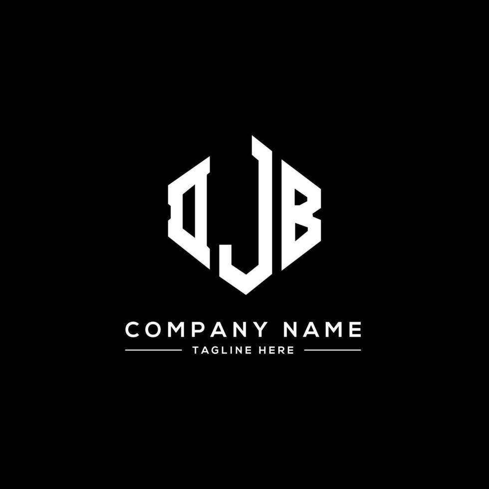 DJB letter logo design with polygon shape. DJB polygon and cube shape logo design. DJB hexagon vector logo template white and black colors. DJB monogram, business and real estate logo.